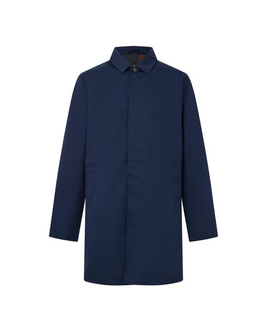 Barbour Blue Lorden Thigh Length Long Sleeve Button Mac for men