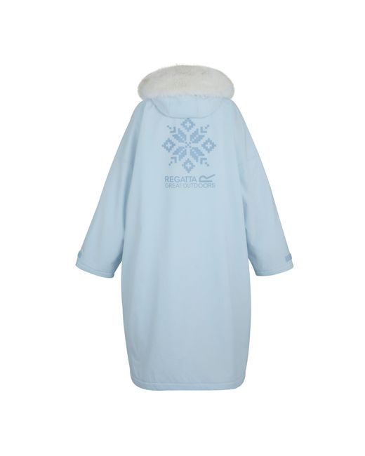 Regatta Blue Adults Waterproof Quick-Drying Fleece-Lined Changing Robe