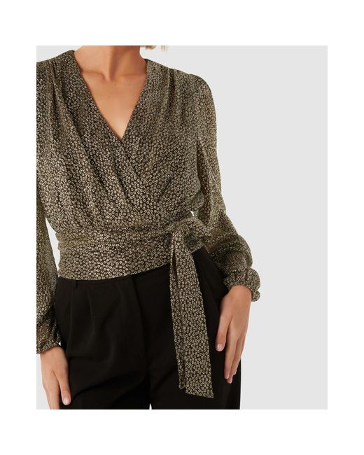 Forever New Multicolor Swathi Tie Wrap Blouse