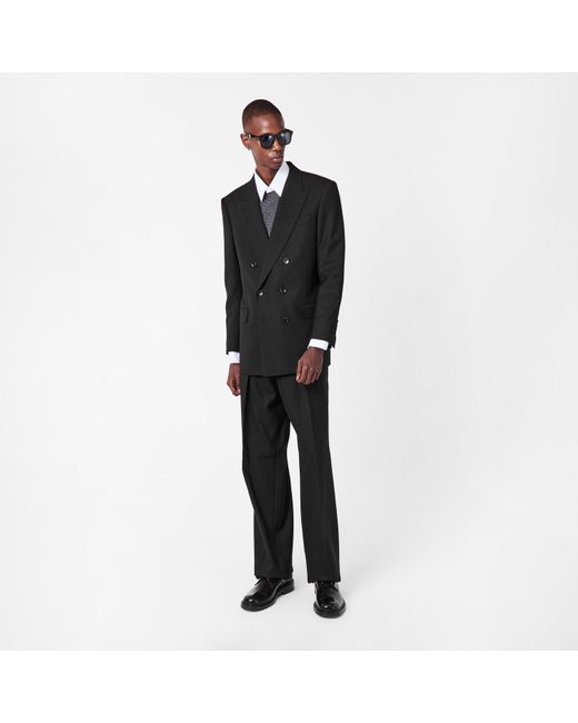 Tom Ford Black Twill Double Breasted Blazer for men
