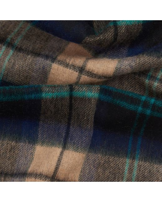 Barbour Blue Tartan Wool Cashmere Scarf