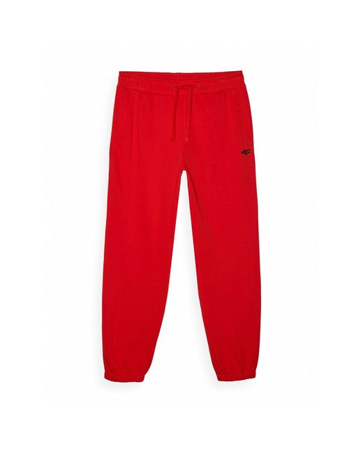 4F Red Cuffed Joggers for men