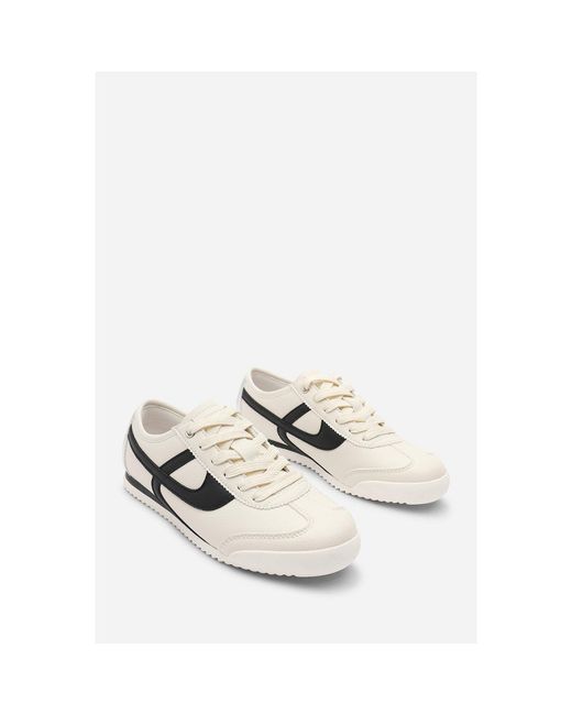 Where's That From Blue Court Lace Up Trainer With Stripe Detail
