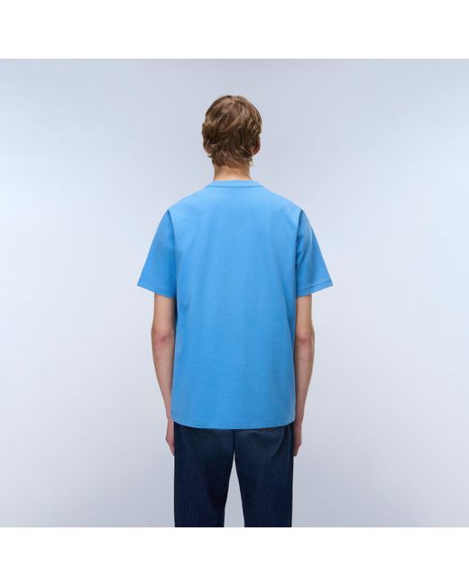 Napapijri Blue Nap Box Logo Short Sleeve T-Shirt for men