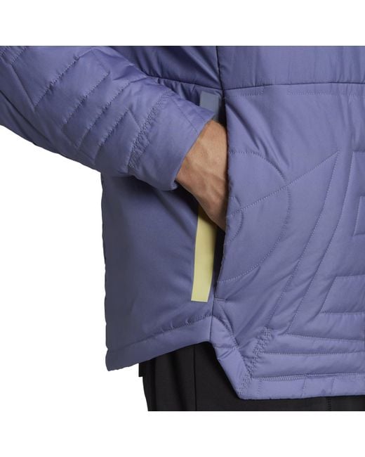 Adidas Blue Terrex Myshelter Primaloft Hooded Padded Jacket Me for men