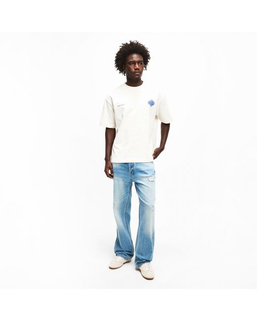 The Couture Club White Blurred Graphic Emblem T-Shirt for men
