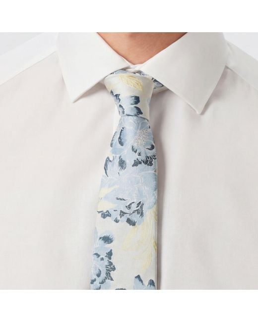 Twisted Tailor Blue Victor Print Tie Floral for men
