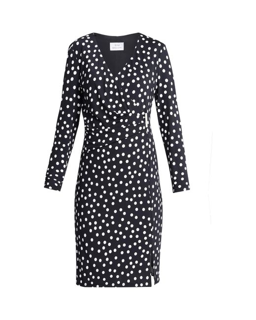 Gina Bacconi Black Fia Wrap Dress With Trim