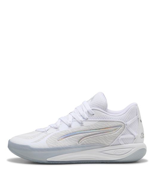 PUMA White Stewie 4 Basketball Trainers
