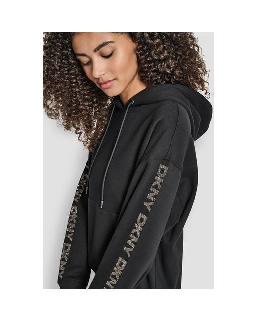 DKNY Black Sport Pull Over Hoodie