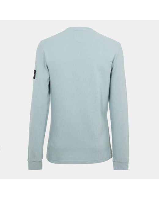 Calvin Klein Blue Waffle Long Sleeve Top for men