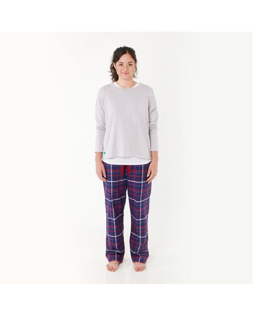 Lounge Blue Ladies Organic Brushed Cotton Lounge Trousers
