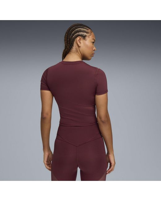 PUMA Purple Shape Baby Tee Short Sleeve Performance Gym Top