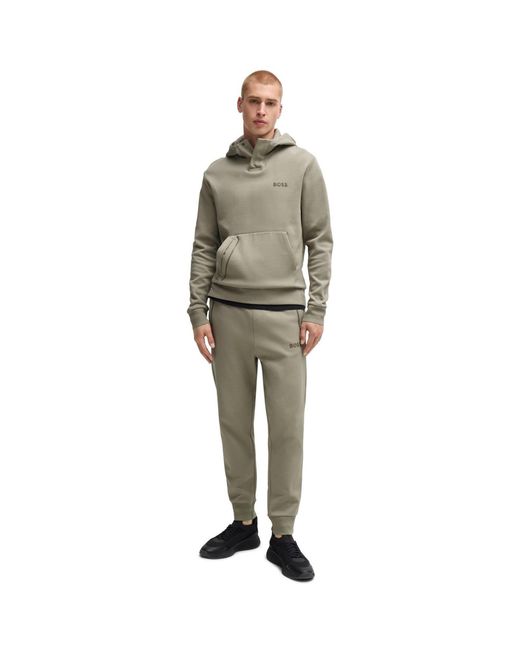 Boss Gray Signature Logo Jogging Bottoms (Hadiko Mirror) for men