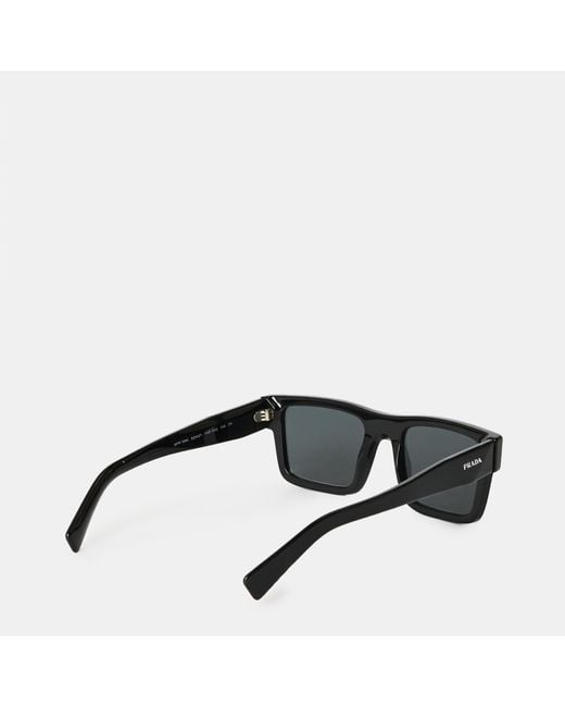 Prada Gray Symbole Rectangle Sunglasses for men