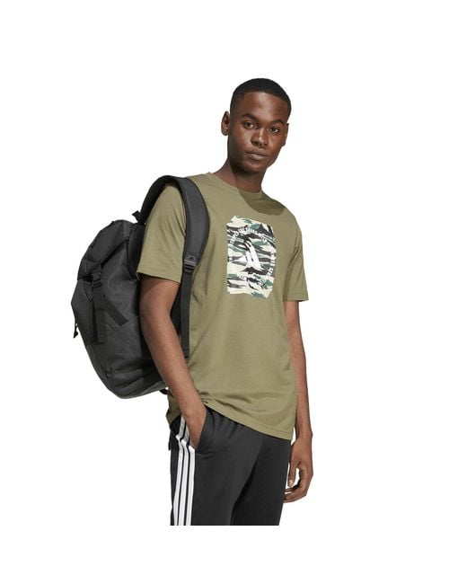Adidas Green Graphic Logo T-Shirt for men