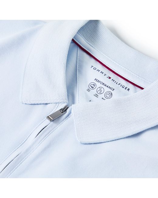 Tommy Hilfiger Blue Dc Zipped Short Sleeve Polo Shirt for men