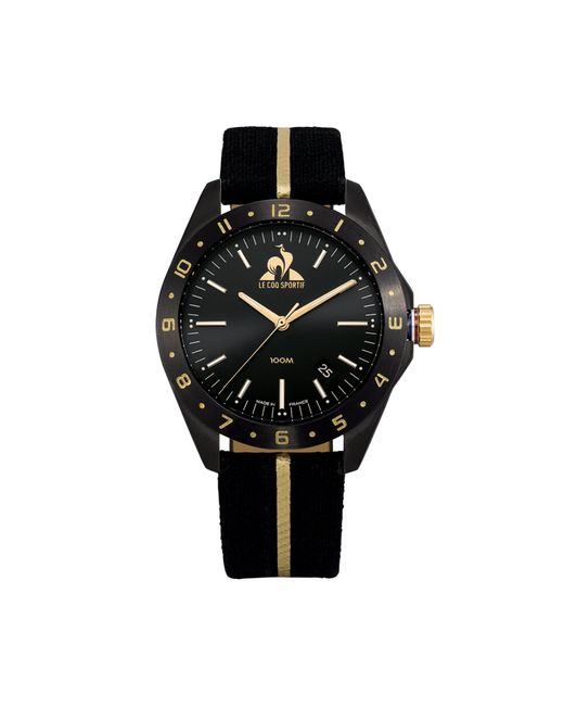 Le Coq Sportif Black Dor Quartz Date Textile Watch