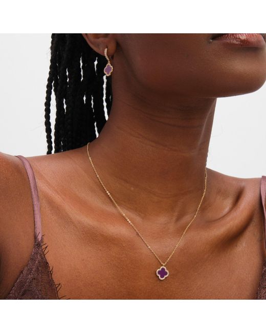 Jon Richard Metallic Plated And Clover Pendant Necklace