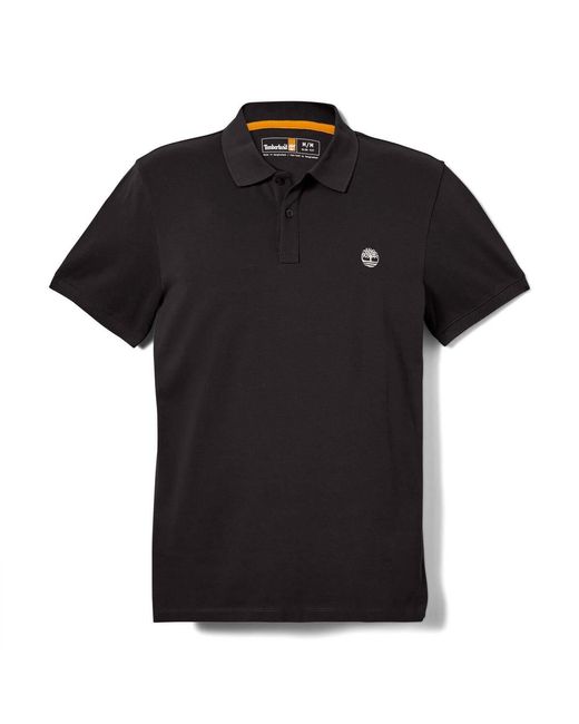 Timberland Black Oyster River Logo Short Sleeve Polo Shirt for men