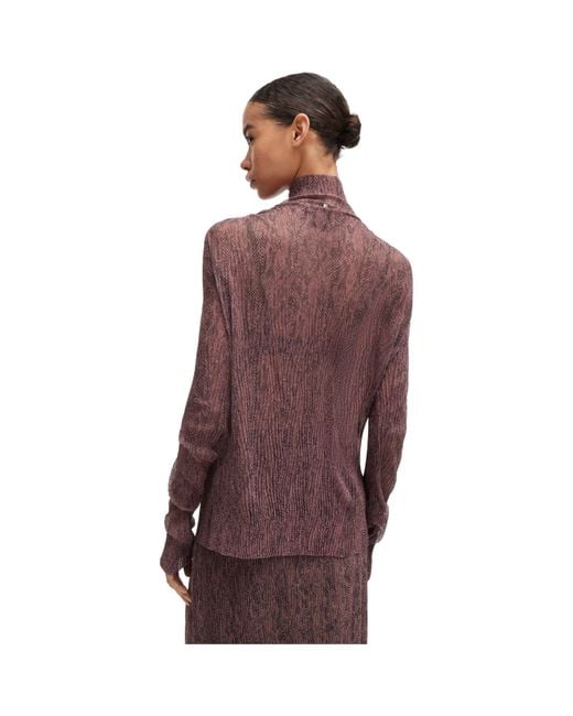 Boss Brown Emata Mesh All Over Print Short Sleeve Polo Shirt