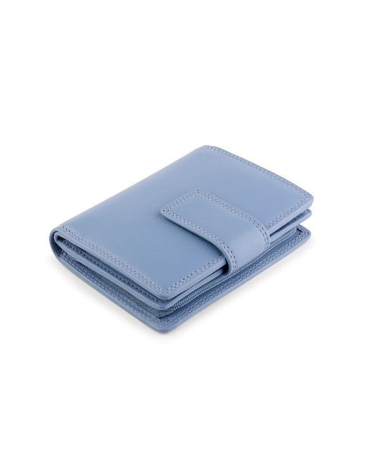 PRIMEHIDE Leather Blue Verona Small Trifold Leather Purse