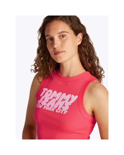 Tommy Hilfiger Pink Slim Tank Vest