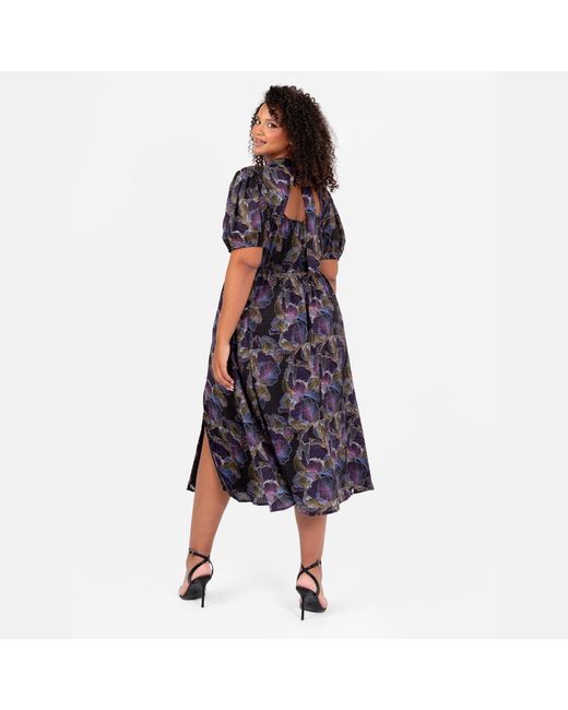 Lovedrobe Blue High Neck Keyhole Midi Dress