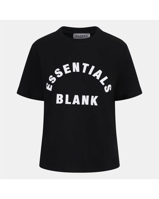 Blank Essentials Black Blank Arched Print Puff T-Shirt Ladies