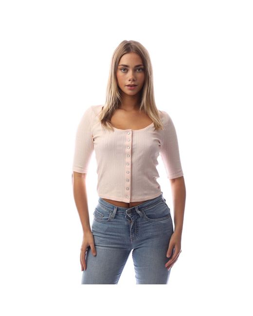 Levi's White Pointelle Pearl Milkmaid Top