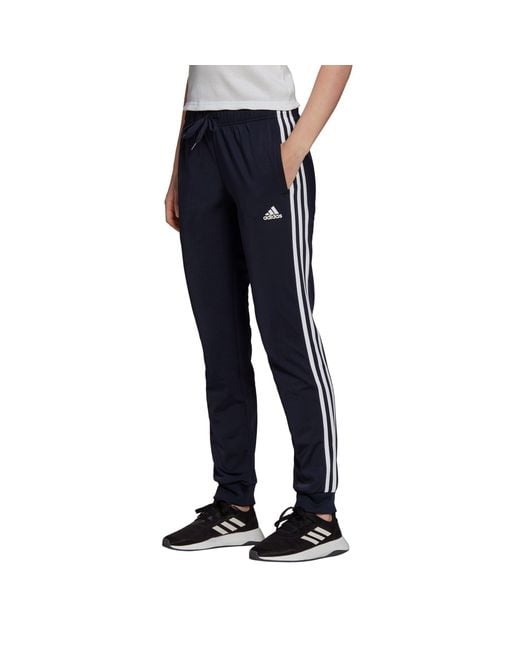 Adidas Blue Primegreen Essentials Warm-up Slim Tapered 3-stripes Track Pants