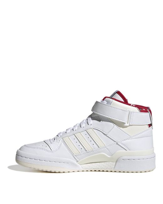 Adidas Originals White Forum Mid High-Top Trainers