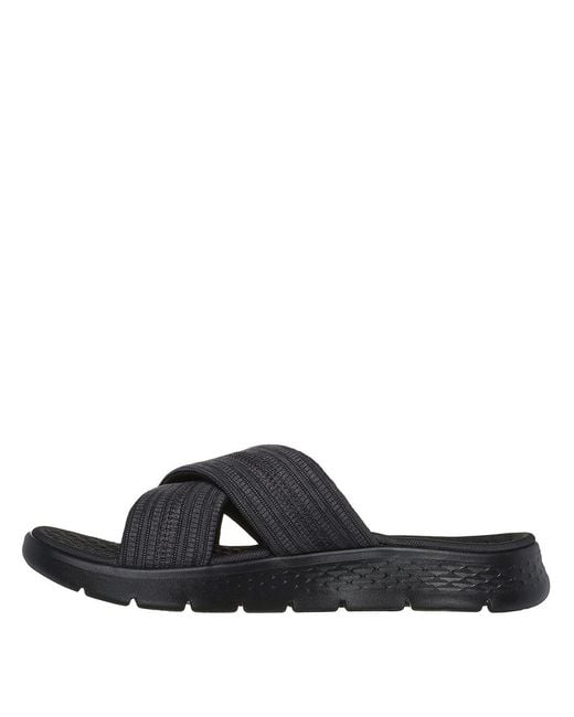 Skechers Black Crossband Memory Foam Flip Flops