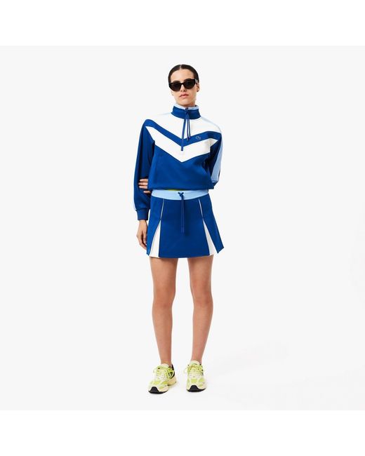 Lacoste Blue Adjustable Colour-Block Interlock Skirt