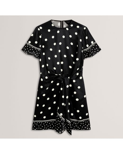 Ted Baker Black Printed Playsuit