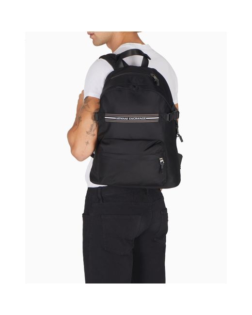 ARMANI EXCHANGE Black Backpack for men