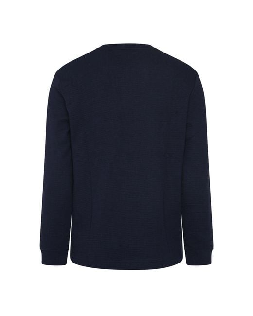 HUGO Blue Austin Long Sleeve Pyjama T-Shirt for men