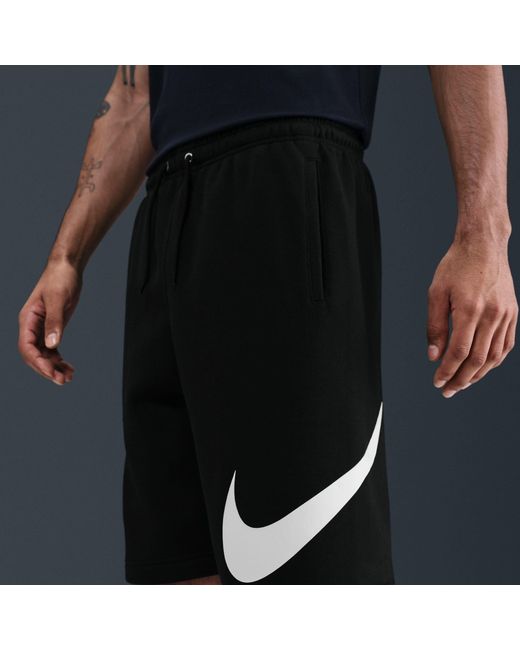 Nike Black Sportswear Club Graphic Shorts for men