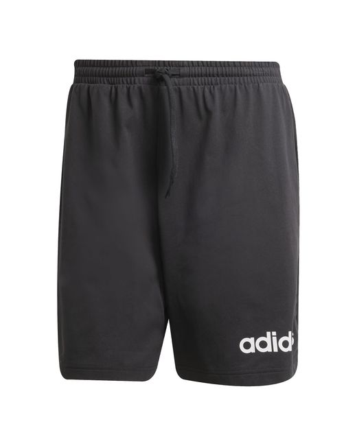 Adidas Black Essentials Linear Single Jersey Shorts for men