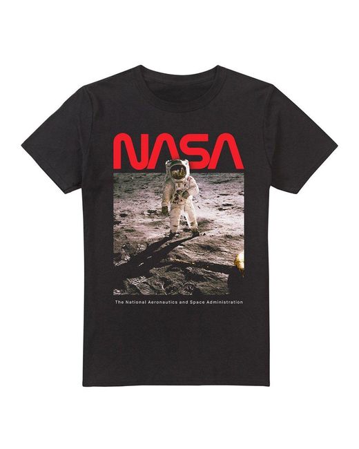 NASA Black Aldrin Cotton T-Shirt for men