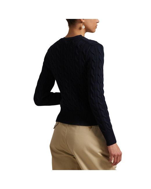 Polo Ralph Lauren Blue Stretch Cotton Crewneck Cardigan