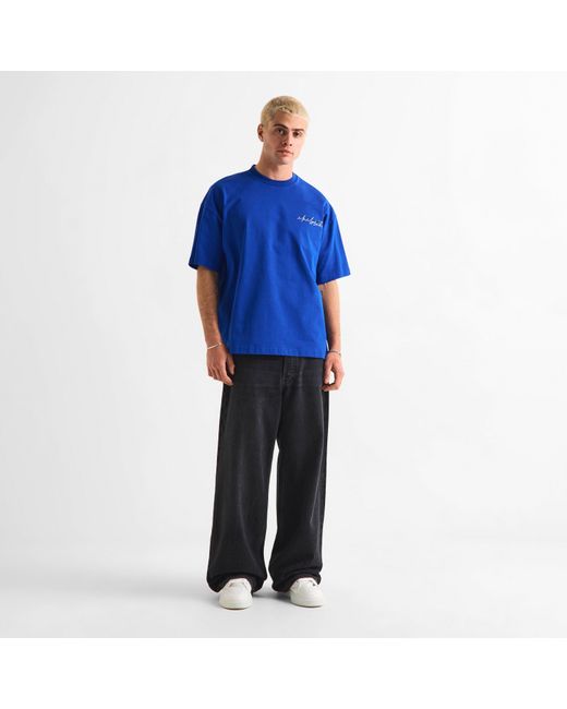 MKI Miyuki-Zoku Blue Script T-Shirt for men