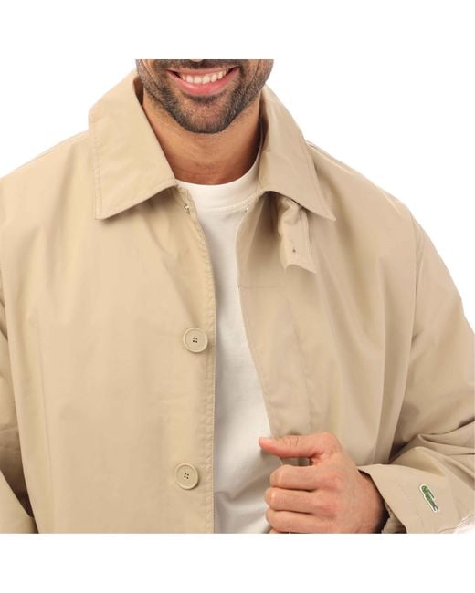 Lacoste Natural Belt-Fastening Trench Coat for men