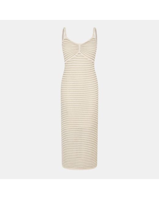 French Connection Natural Jerry Textured Knit Fitted Knitted Jumper Dress