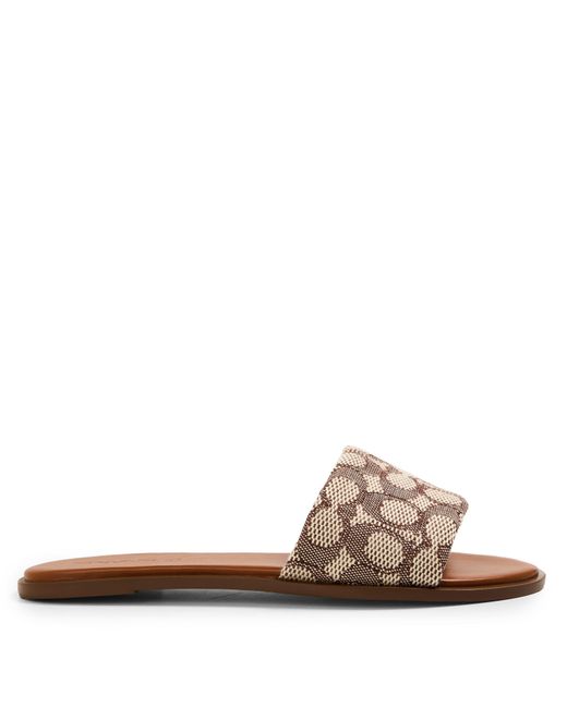 COACH Brown Holly Sandal In Signature Textile Jacquard
