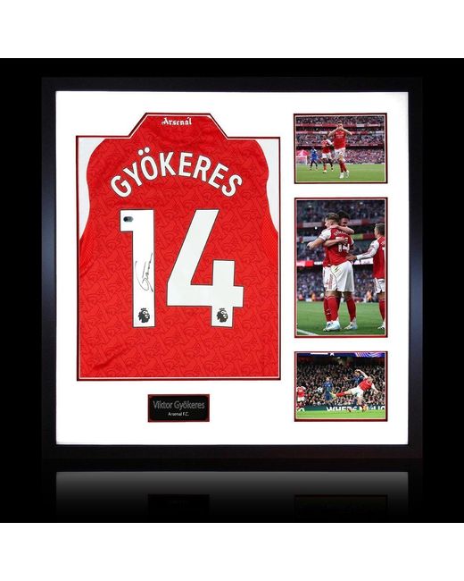 The Fan Cave Red Viktor Gyokeres Signed Arsenal Shirt Elite Frame