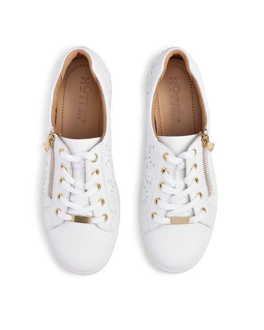 Hotter White Wonder Wide Trainers