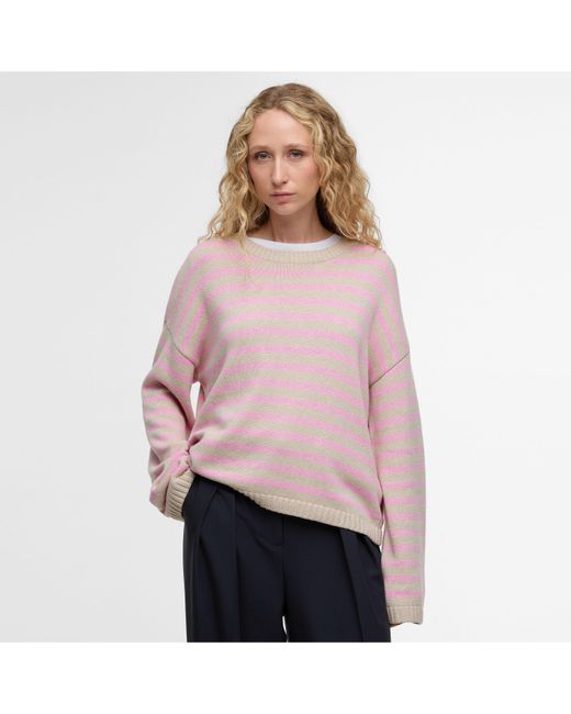 Barbour Pink Rosie Striped Jumper