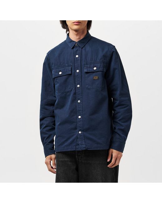 Superdry Blue Canvas Overshirts for men