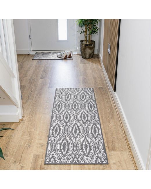 JVL Metallic Harmony Machine Washable Entrance Runner